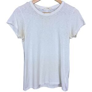 rag & bone JEAN Womens XS Slub Cotton Crewneck T Shirt Off White Short Sleeve